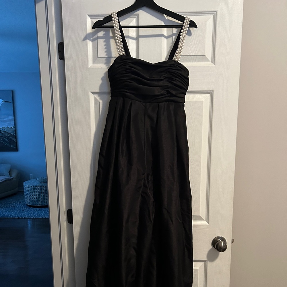 Hutch Black Maxi jumper with Pearl Straps